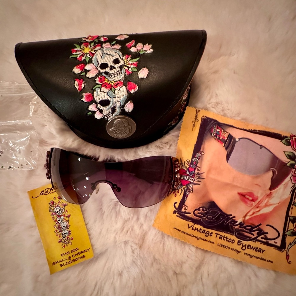 Ed Hardy Skull & Cherry Blossom Sun Glasses